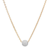 SALE - Single Stardust Ball Necklace - Silver Ball l Gold Chain - Necklaces - Ofina