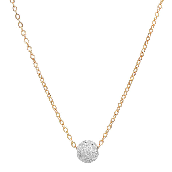 SALE - Single Stardust Ball Necklace - Silver Ball l Gold Chain - Necklaces - Ofina