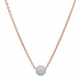 SALE - Single Stardust Ball Necklace - Silver Ball l Rosegold Chain - Necklaces - Ofina