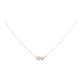 Tiny Infinity Necklace on Thin Chain - Rose Gold/ SIlver - Necklaces - Ofina