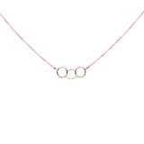 Tiny Triple Diamond Cut Circles Necklace - Rosegold - Necklaces - Ofina