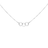 Tiny Triple Diamond Cut Circles Necklace - Silver - Necklaces - Ofina