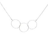 Triple Diamond Cut Circles Necklace - Silver - Necklaces - Ofina