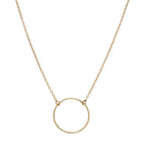 SALE - Single Diamond Cut Circle Necklace - Gold - Necklaces - Ofina