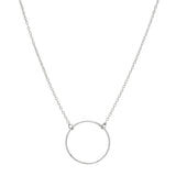 SALE - Single Diamond Cut Circle Necklace - Silver - Necklaces - Ofina