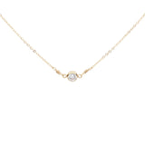 4mm Round CZ Bezel Link Necklace - Gold / 13" - Necklaces - Ofina
