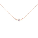 4mm Round CZ Bezel Link Necklace - Rosegold / 13" - Necklaces - Ofina