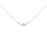 4mm Round CZ Bezel Link Necklace - Silver / 13" - Necklaces - Ofina