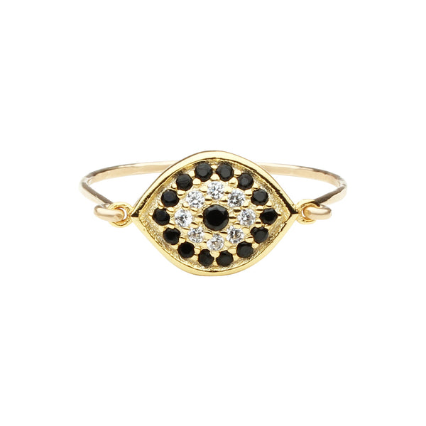 CZ Black Evil Eye Ring - Gold / 5 - Rings - Ofina