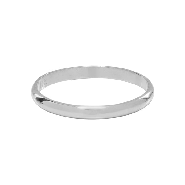 10k Solid Gold Band - White Gold / 5 - Rings - Ofina