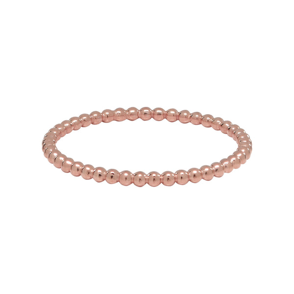 10k Solid Gold Beaded Ring - Rose Gold / 5 - Rings - Ofina