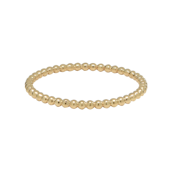 10k Solid Gold Beaded Ring - Yellow Gold / 5 - Rings - Ofina