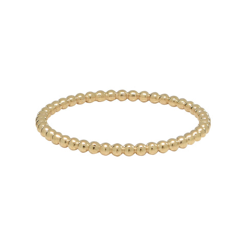 10k Solid Gold Beaded Ring - Yellow Gold / 5 - Rings - Ofina