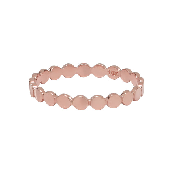 10k Solid Gold Flat Beaded Ring - Rose Gold / 5 - Rings - Ofina