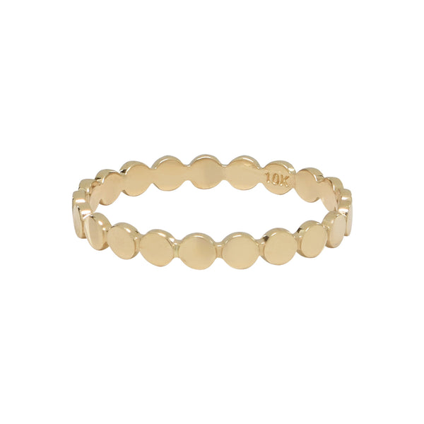 10k Solid Gold Flat Beaded Ring - Yellow Gold / 5 - Rings - Ofina