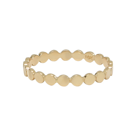 10k Solid Gold Flat Beaded Ring - Yellow Gold / 5 - Rings - Ofina