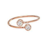 Double CZ Adjustable Ring - Rosegold / Small / Medium - Rings - Ofina