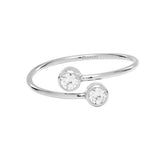Double CZ Adjustable Ring - Silver / Small / Medium - Rings - Ofina