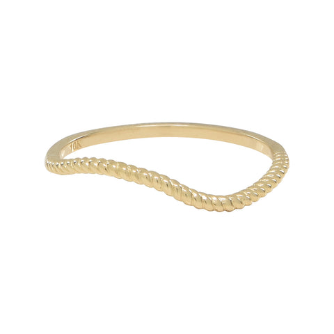 10k Solid Gold Twisted Wave Ring - 5 - Rings - Ofina