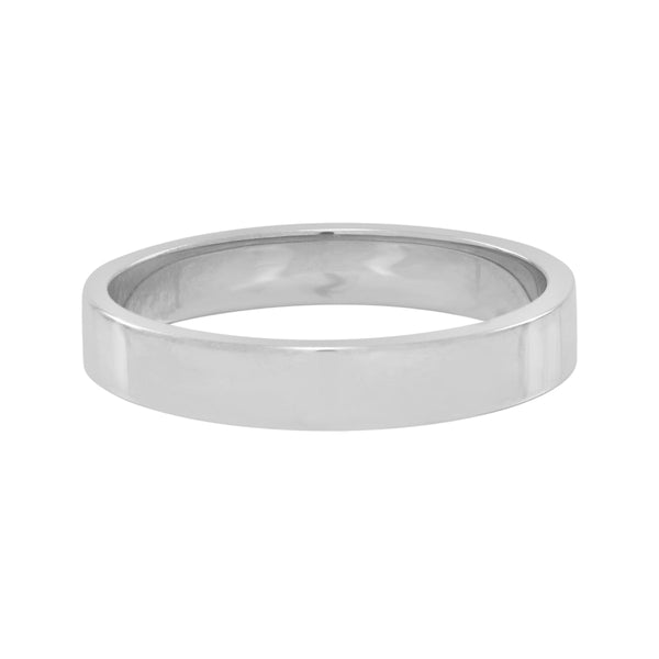 10k Solid Gold Flat Band Ring - White Gold / 5 - Rings - Ofina