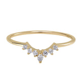 10k Solid Gold CZ Tiara Ring - Yellow Gold / 5 - Rings - Ofina