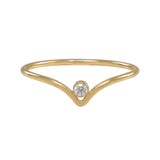 CZ Chevron Ring - Gold / 5 - Rings - Ofina