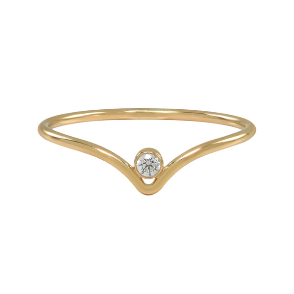 CZ Chevron Ring - Gold / 5 - Rings - Ofina