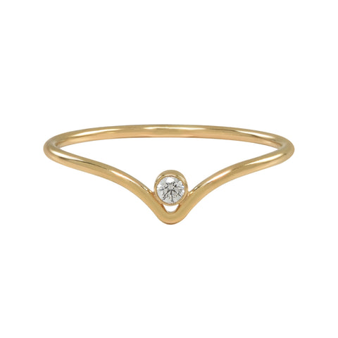 CZ Chevron Ring - Gold / 5 - Rings - Ofina