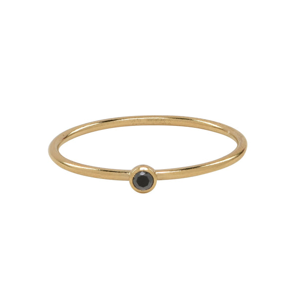 Solitaire Black CZ Ring - - Rings - Ofina