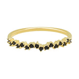 10k Solid Gold Black CZ ZigZag Ring - 5 - Rings - Ofina