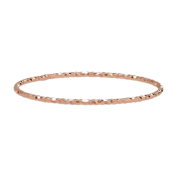 14k Solid Gold Thin Diamond Cut Ring - Rosegold / 5 - Rings - Ofina