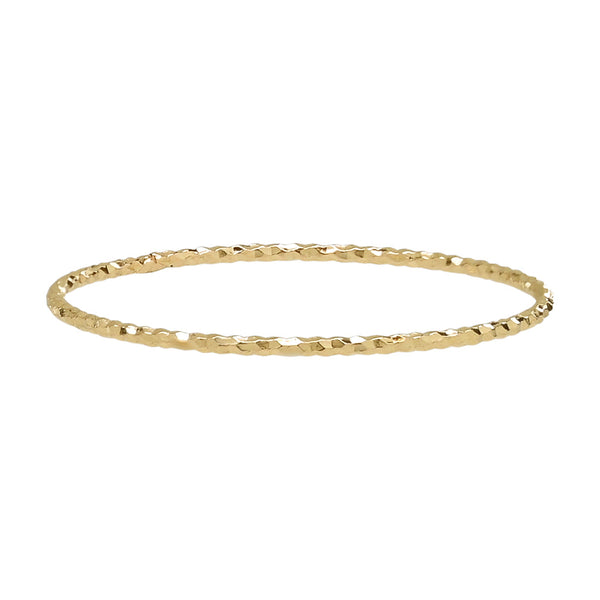 14k Solid Gold Thin Diamond Cut Ring - Gold / 5 - Rings - Ofina