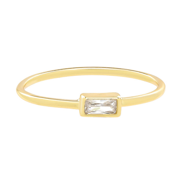 Horizontal CZ Baguette Ring - 5 - Rings - Ofina
