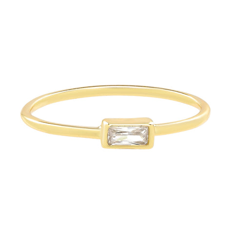 Horizontal CZ Baguette Ring - 5 - Rings - Ofina