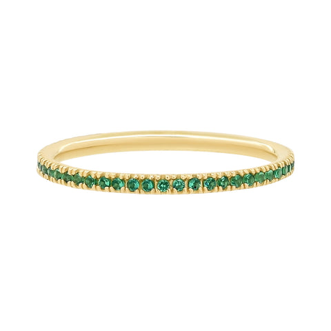 10k Solid Emerald Green Band Ring - 5 - Rings - Ofina