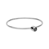 Diamond Solitaire Ring - White Gold / Black / 5 - Rings - Ofina