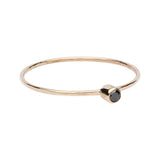 Diamond Solitaire Ring - Yellow Gold / Black / 5 - Rings - Ofina