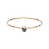 Diamond Solitaire Ring - Yellow Gold / Black / 4 - Rings - Ofina