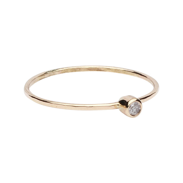 Diamond Solitaire Ring - Yellow Gold / Clear / 5 - Rings - Ofina