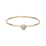 Diamond Solitaire Ring - Yellow Gold / Clear / 4 - Rings - Ofina