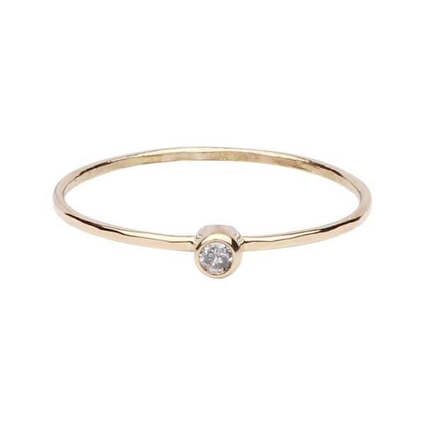 Diamond Solitaire Ring - Yellow Gold / Clear / 4 - Rings - Ofina