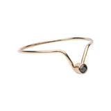 Diamond Chevron Ring - Black / 5 - Rings - Ofina
