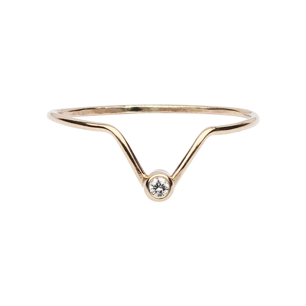 Diamond Chevron Ring - Clear / 5 - Rings - Ofina