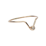 Diamond Chevron Ring - Clear / 4 - Rings - Ofina