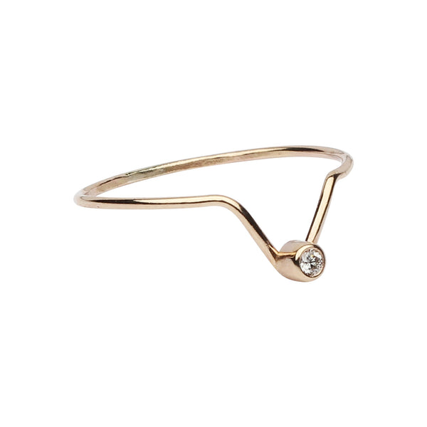 Diamond Chevron Ring - Clear / 4 - Rings - Ofina