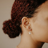CZ/ Pearl Ear Jacket Earrings - - Earrings - Ofina