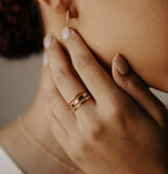 Thin Flat Beaded Ring - - Rings - Ofina