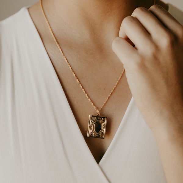 Book Locket Necklace - - Necklaces - Ofina