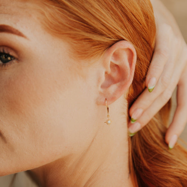 Opal Sun Ray Leverback Earrings - - Earrings - Ofina
