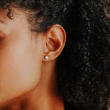 10k Solid Gold 5mm CZ Studs - - Earrings - Ofina